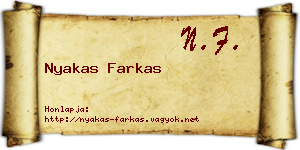 Nyakas Farkas névjegykártya